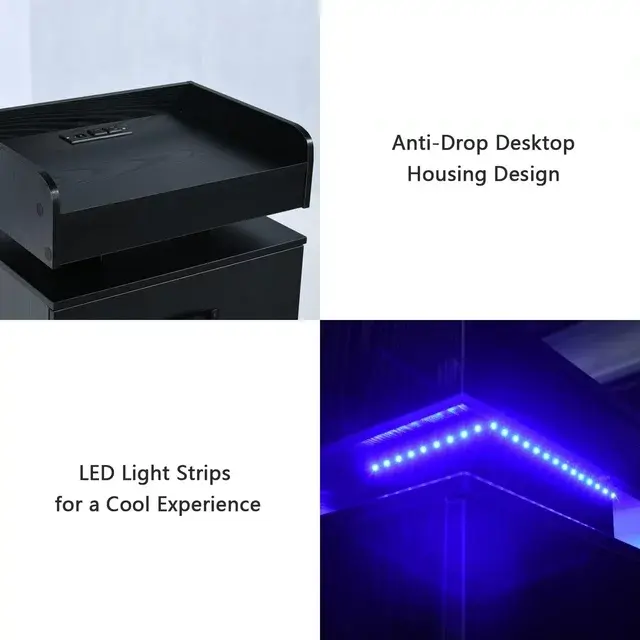 NUVAROX Modern LED Side Table with Storage Drawers - Image 3