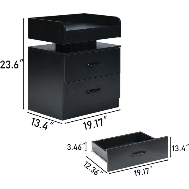 NUVAROX Modern LED Side Table with Storage Drawers - Image 6