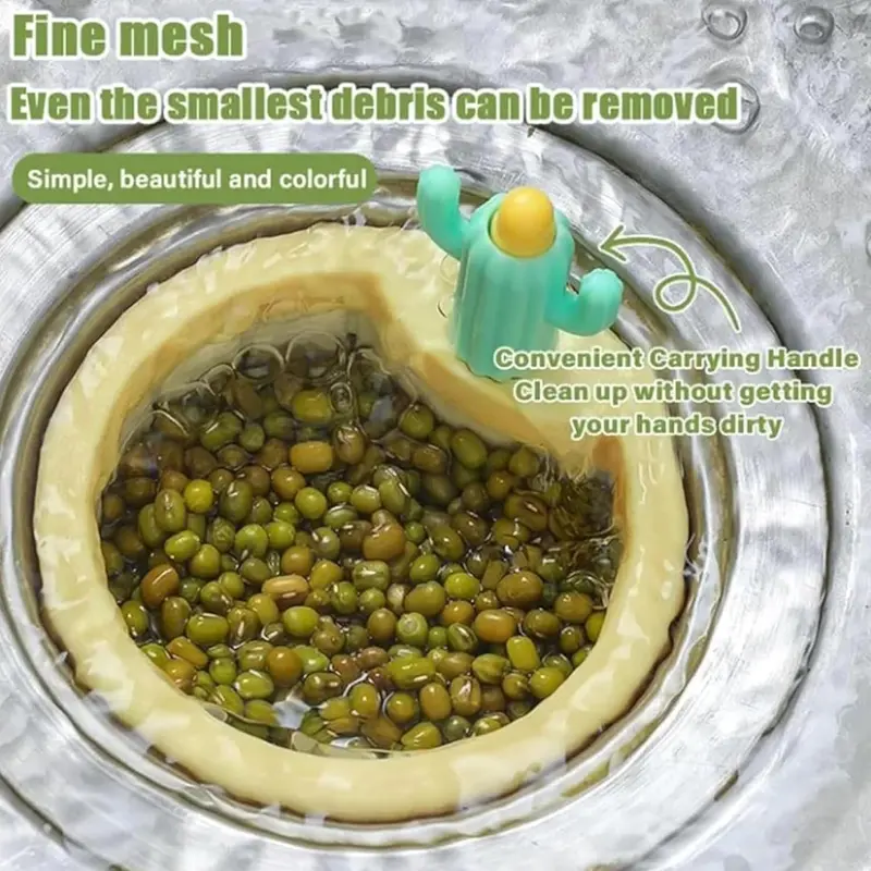2Pcs Cute Cactus Sink Filter Basket Automatic Dumping Sink Strainer - Image 6